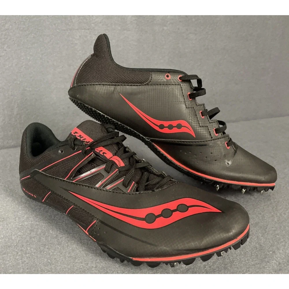 Saucony Mens Track Spike Shoes 10.5 Running Black Track Field Sprinting - Picture 1 of 14